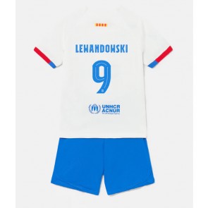 Barcelona Robert Lewandowski #9 Gostujuci Dres za Dječji 2023-24 Kratak Rukavima (+ kratke hlače)
